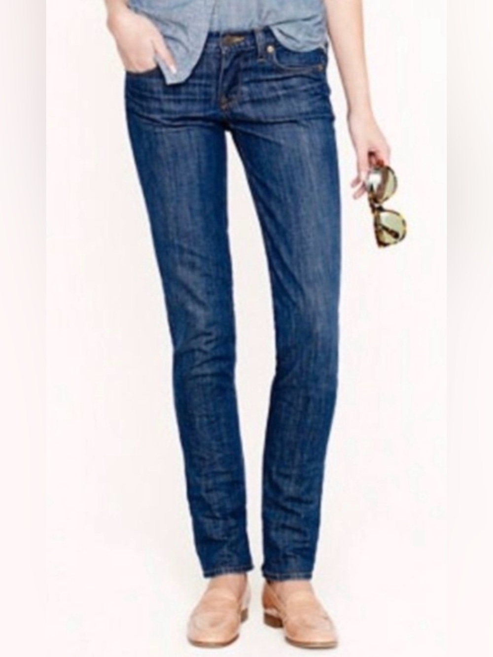 J. Crew Matchstick Jeans Dark Denim Blue Straight-Leg Sz 28 Short (g19)